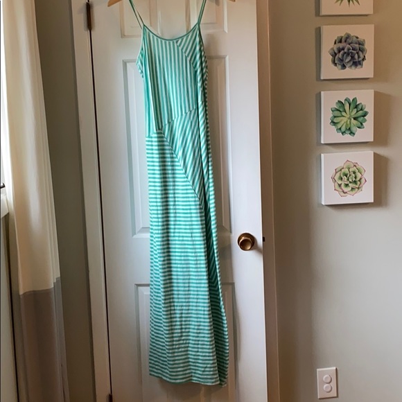 Green striped maxi dress - Picture 1 of 4